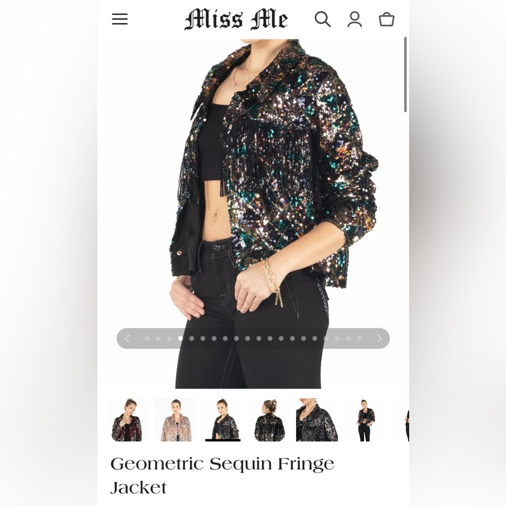 Geometric Sequin Fringe Jacket